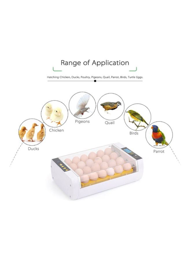 24-Eggs Automatic Egg Incubator Clear/White