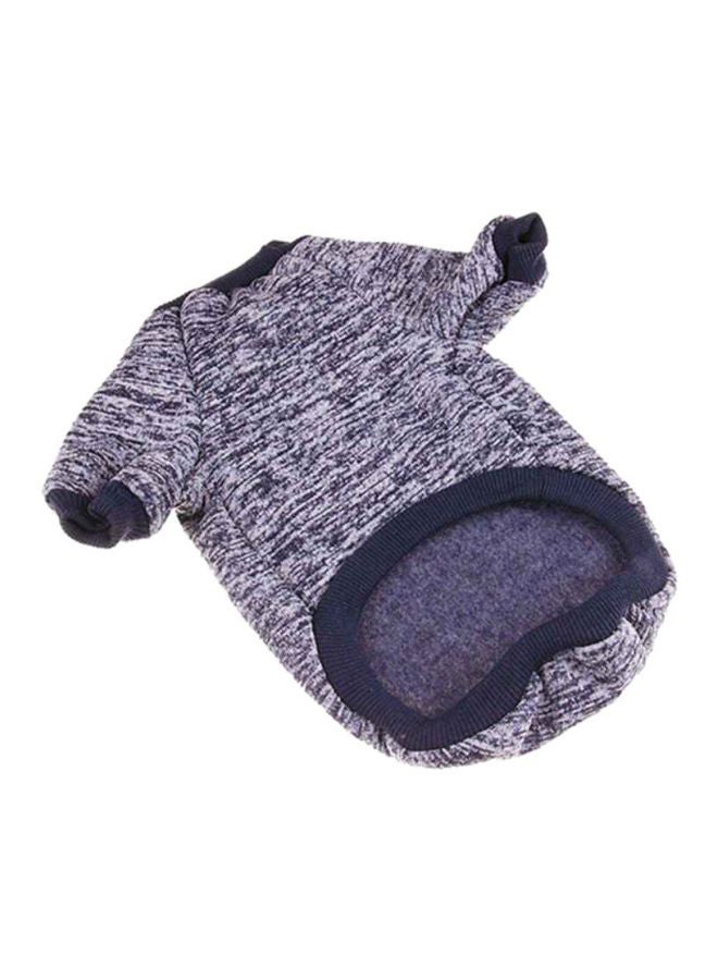 OUTAD Dog Winter Sweater With Hoodie Navy Blue S  - Image 2