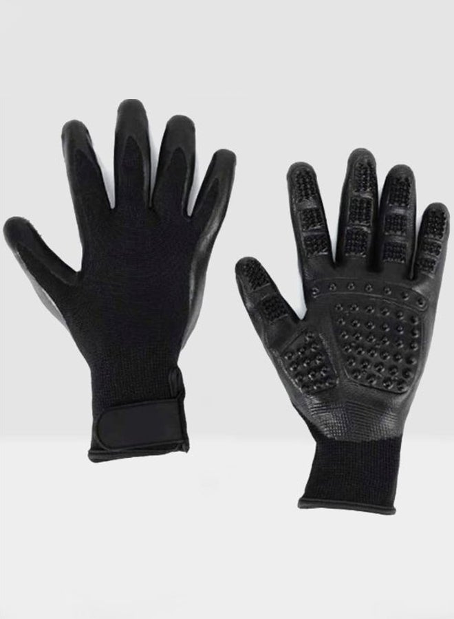 QiaoKai Grooming Gloves For Dog And Cat Black  - Image 2