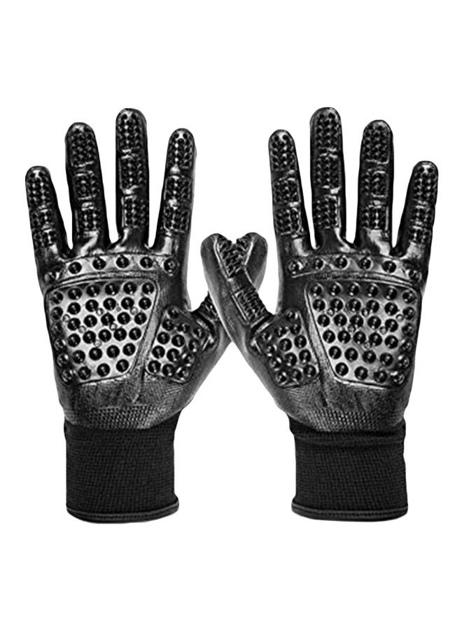 QiaoKai Grooming Gloves For Dog And Cat Black  - Image 1
