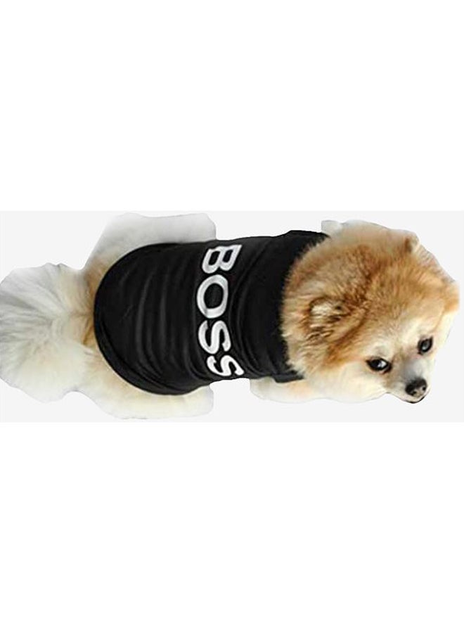 QiaoKai Boss Print Fancy Paws Dress For Dog And Cat Black Small  - Image 2