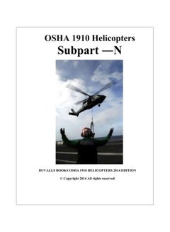 Osha 1910 Helicopters Subpart N: Duvalls Books Osha 1910 Helicopters paperback english - 02 Nov 2014 