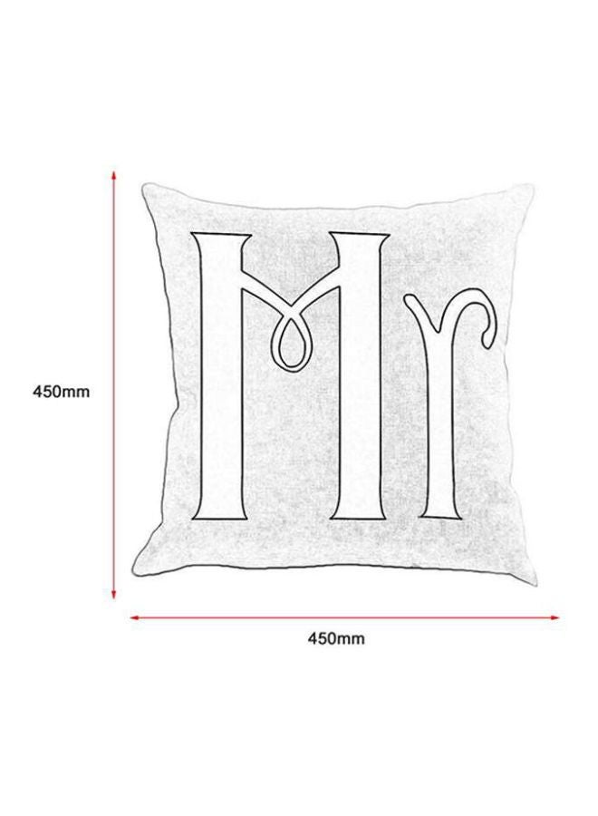 OUTAD Letter Printed Pillow Case Black/White  - Image 2
