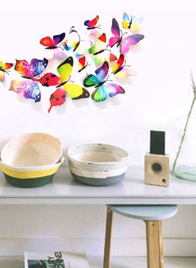 OUTAD 12-Piece 3D Magnet Butterfly Wall Sticker Set Multicolour 120x60mm - Image 3