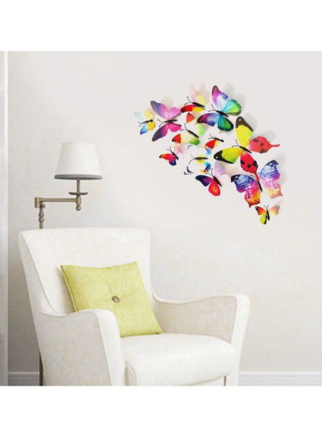 OUTAD 12-Piece 3D Magnet Butterfly Wall Sticker Set Multicolour 120x60mm - Image 4