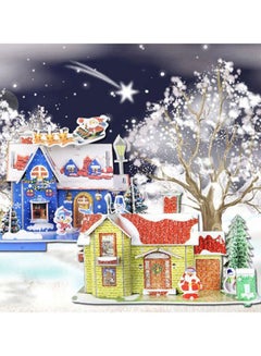 OUTAD Christmas Cartoon 3D House Puzzle Cabin Multicolour  - Image 5