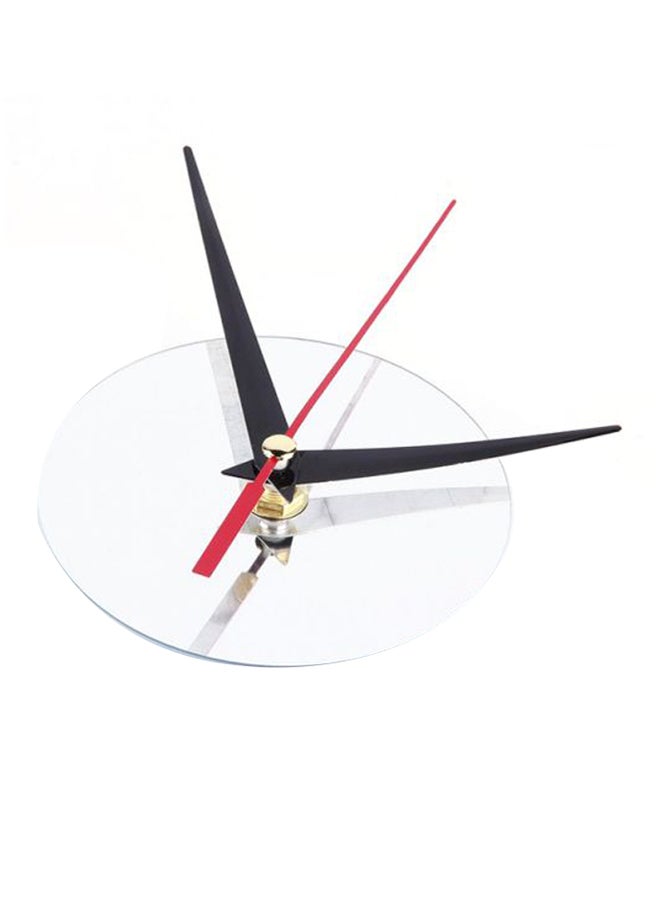 OUTAD Round Analog 3D Sticker Mirror Effect Wall Clock Silver/Black - Image 3