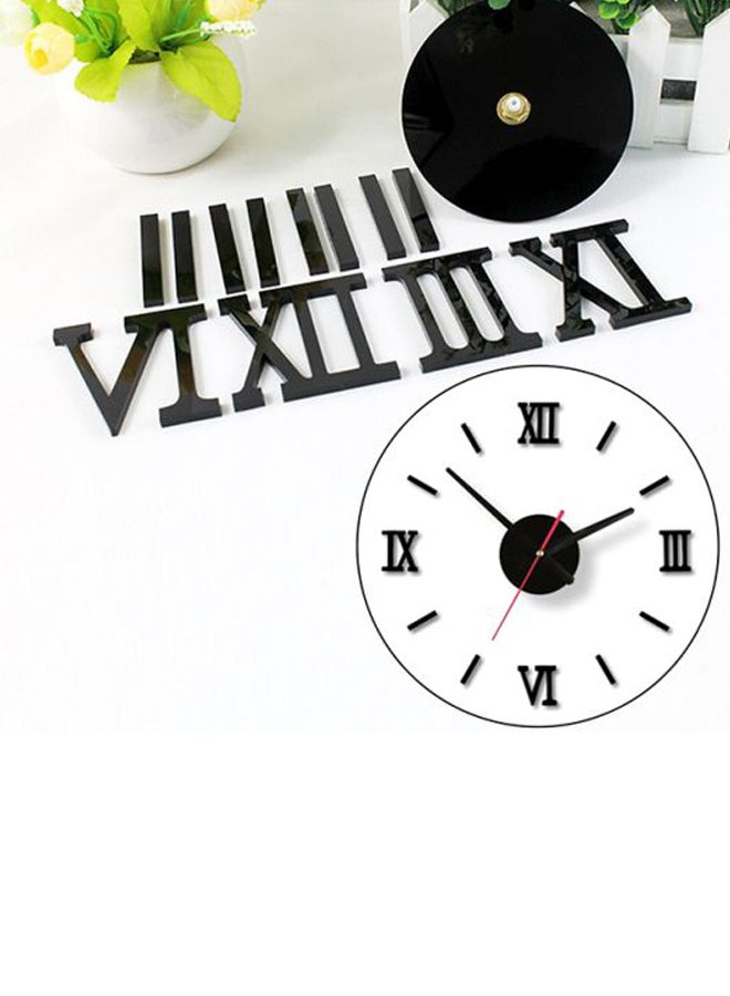 OUTAD Round Analog 3D Sticker Mirror Effect Wall Clock Silver/Black - Image 4