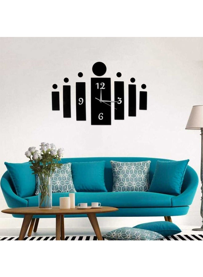 OUTAD 3D Mirror Wall Sticker Clock Black 23.62x23.62x0.39inch - Image 3