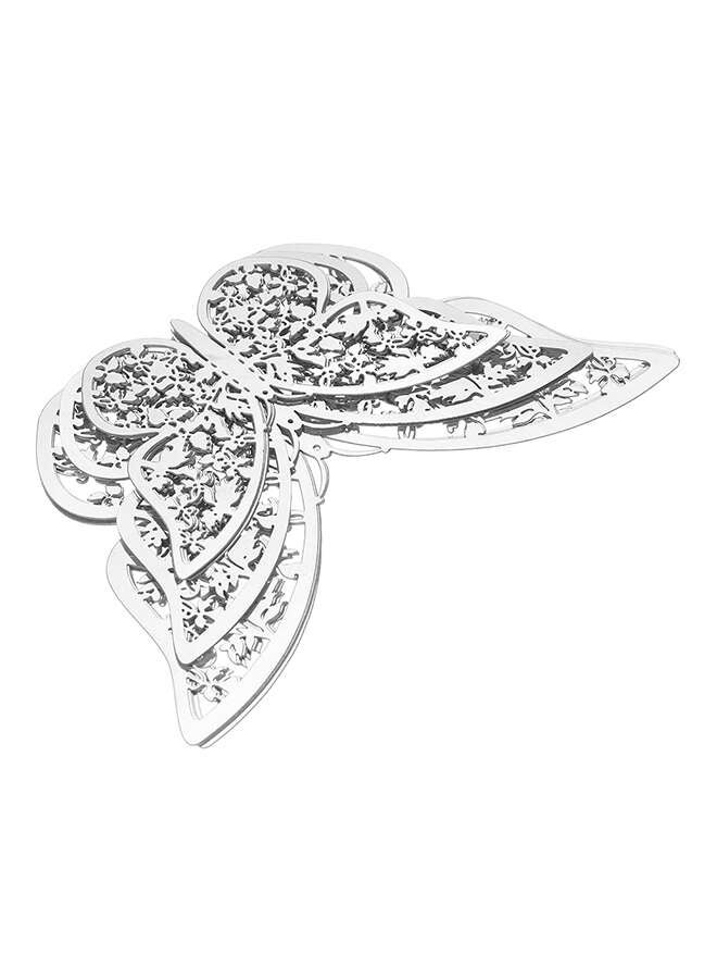 ANSELF 12-Piece Hollow-Out 3D Butterfly Wall Decal With Glue Silver  - Image 2