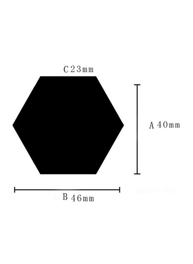 Cool Baby 12-Piece 3D Hexagon Acrylic Mirror Wall Stickers Black 10x8.5x5centimeter  - Image 2