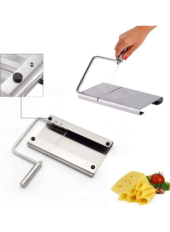 Generic - Cheese Cutter With Durable Wire Cutting Board Silver - Image 1
