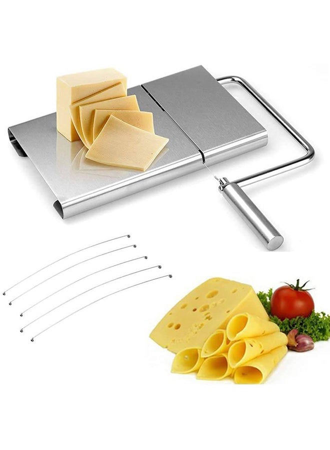 Generic - Cheese Cutter With Durable Wire Cutting Board Silver - Image 1