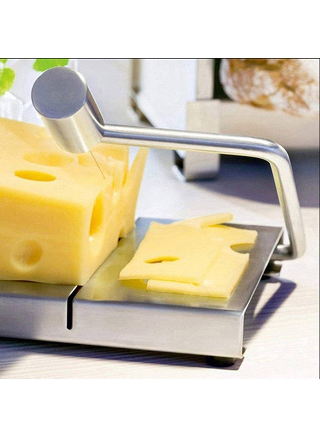 Generic - Cheese Cutter With Durable Wire Cutting Board Silver - Image 1