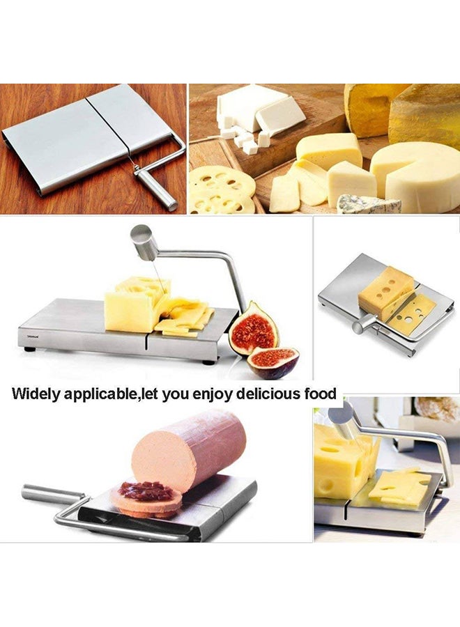 Generic - Cheese Cutter With Durable Wire Cutting Board Silver - Image 1