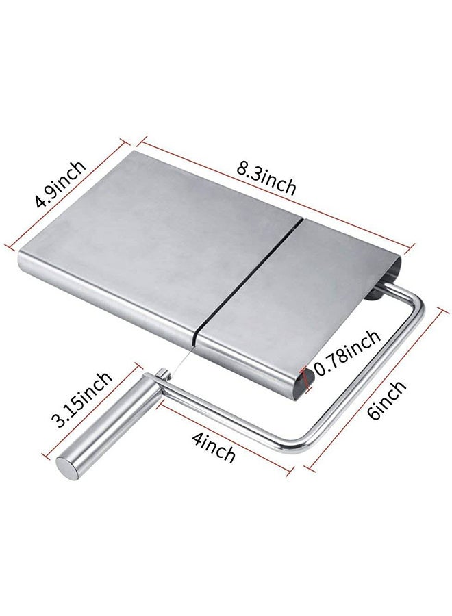 Generic - Cheese Cutter With Durable Wire Cutting Board Silver - Image 1