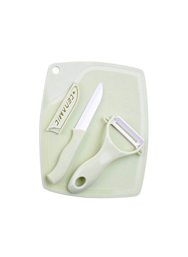 Generic Chopping Cutting Board With Knife And Peeler Green  - Image 1
