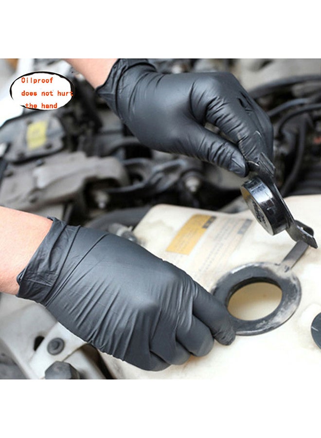 100-Piece Disposable Industrial Nitrile Gloves Black - Image 4