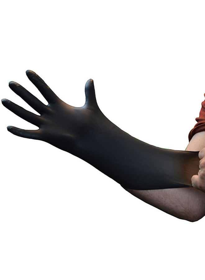 100-Piece Disposable Industrial Nitrile Gloves Black - Image 3