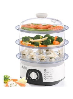 BLACK+DECKER Three Tier Food Steamer 775W 10.0 L HS6000 B5 3 Clear/White  - Image 2