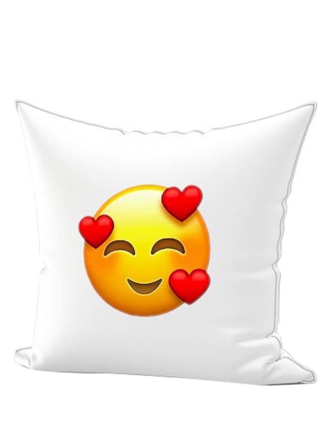 REGAL IN HOUSE Emoji Printed Decorative Pillow White/Yellow/Red 40 x 40cm 