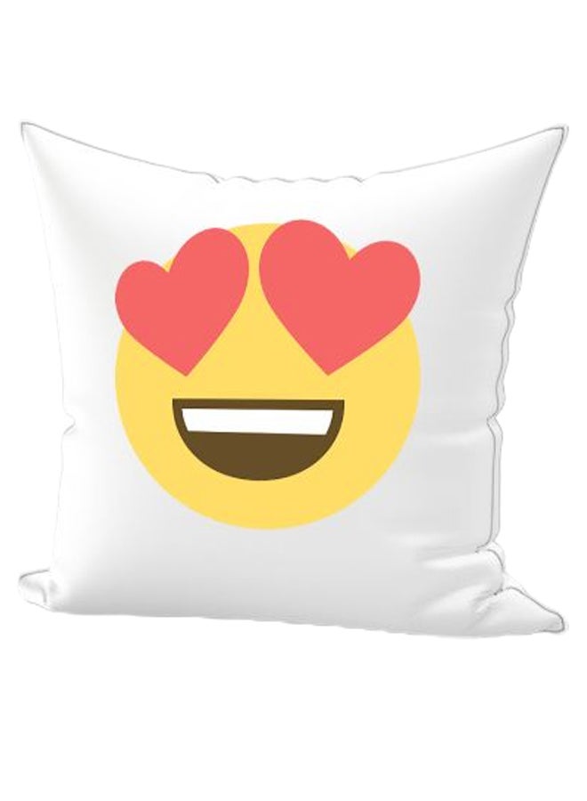 REGAL IN HOUSE Emoji Printed Decorative Pillow White/Yellow/Red 40 x 40cm 