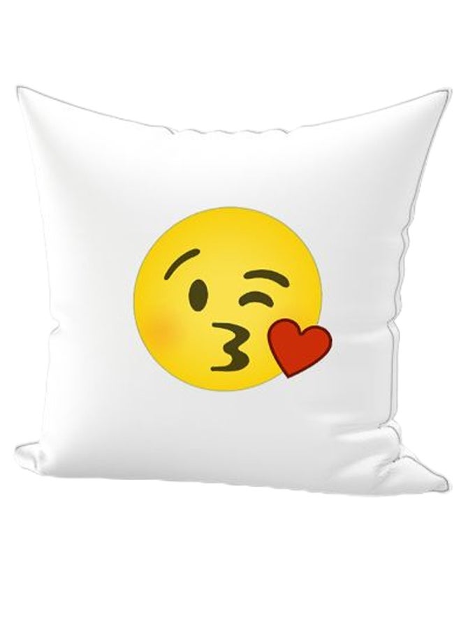 REGAL IN HOUSE Emoji Printed Decorative Pillow White/Red/Yellow 40 x 40cm 
