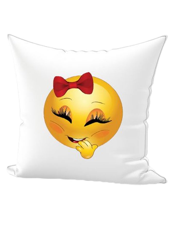 REGAL IN HOUSE Emoji Printed Decorative Pillow White/Red/Yellow 40 x 40cm 