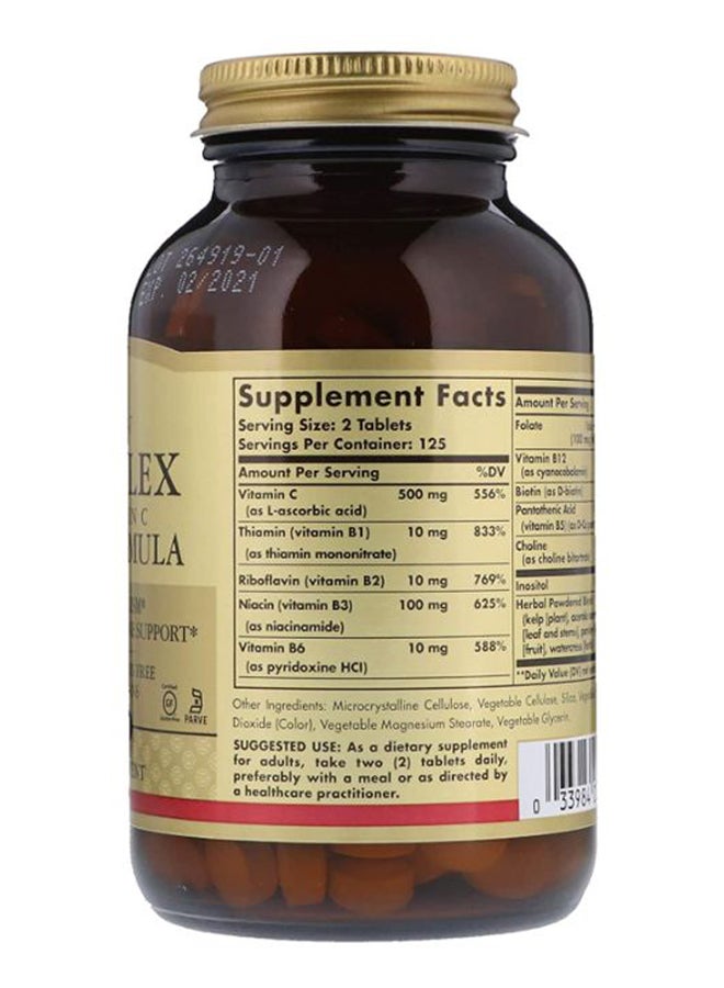 Solgar B-Complex Stress Formula Dietary Supplement Infused With Vitamin C Nervous System And Immune Support Gluten, Wheat And Diary Free Suitable For Vegans 250 Vegetable Capsules - Image 2