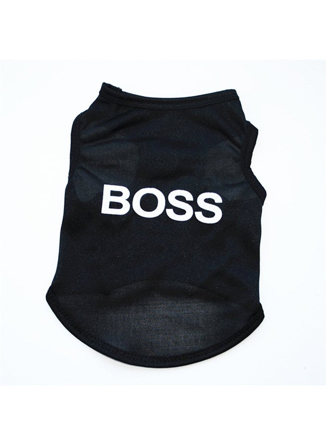 فيست للكلاب بطبعة كلمة "Boss" أسود/ أبيض 30سم - Image 1