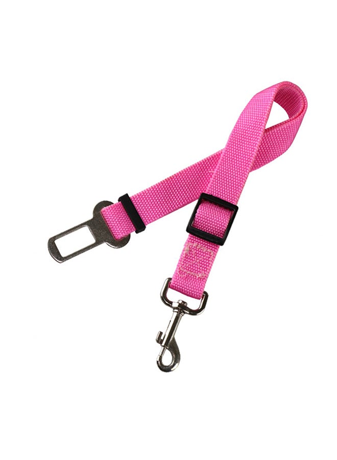 Retractable Safety Pet Seat Leash Pink/Black/Silver - Image 1