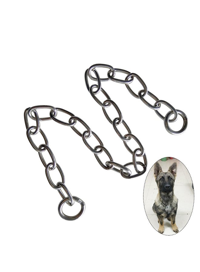 Pet Choke Chain Collar Sliver 64cm - Image 2