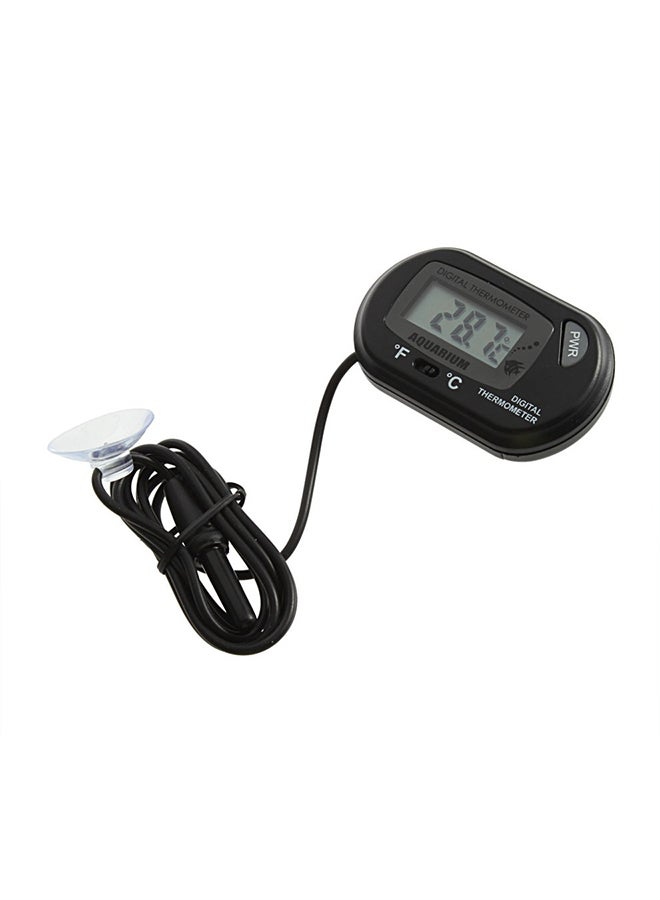 ميزان حرارة رقمي لحوض السمك بشاشة LCD أسود - Image 1