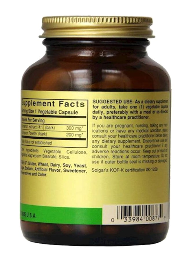 Solgar Cinnamon-100 Capsules - Image 3
