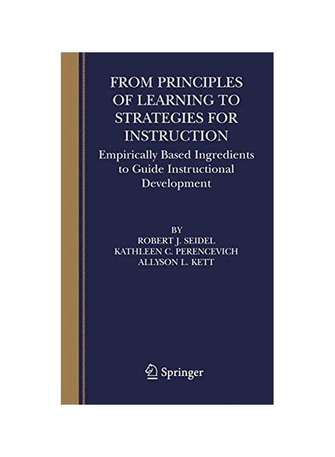 From Principles Of Learning To Strategies For Instruction: Empirically Based Ingredients To Guide Instructional Development paperback english - 29-Oct-10
