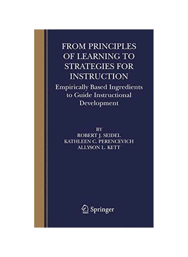 From Principles Of Learning To Strategies For Instruction: Empirically Based Ingredients To Guide Instructional Development paperback english - 29-Oct-10