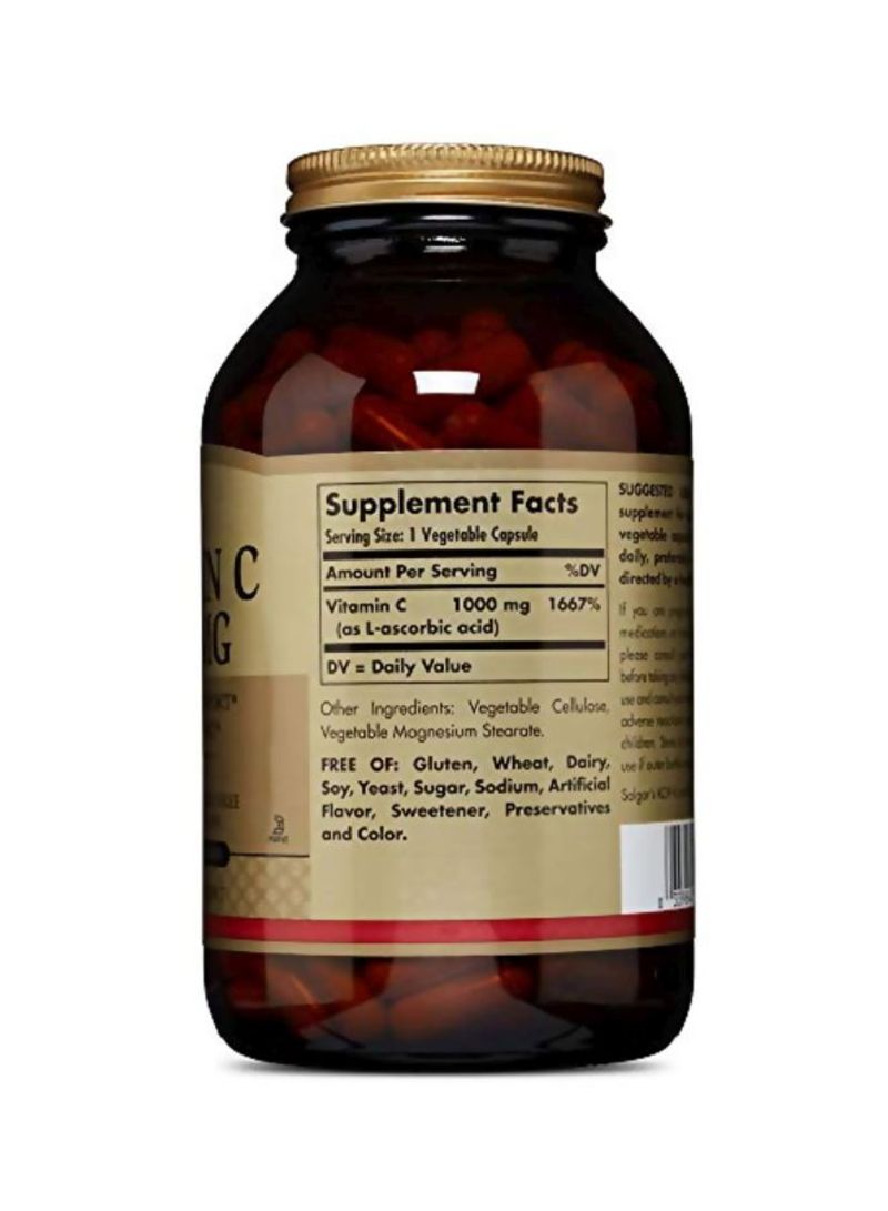 Solgar Vitamin C Dietary Supplement 1000mg - 250 Capsules - Image 2