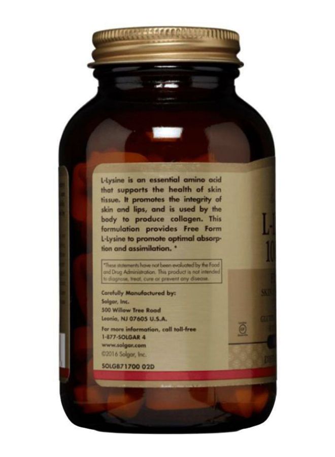 Solgar L-Lysine - 100 Tablets - Image 3
