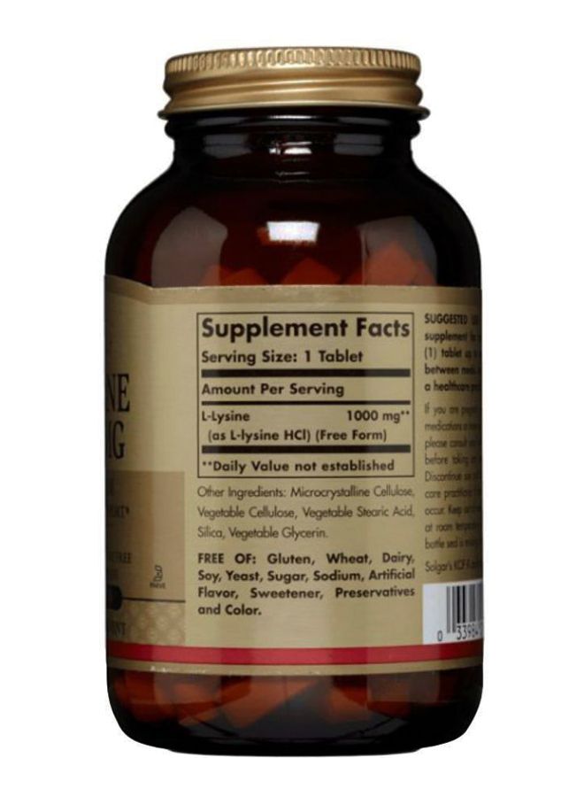 Solgar L-Lysine - 100 Tablets - Image 2