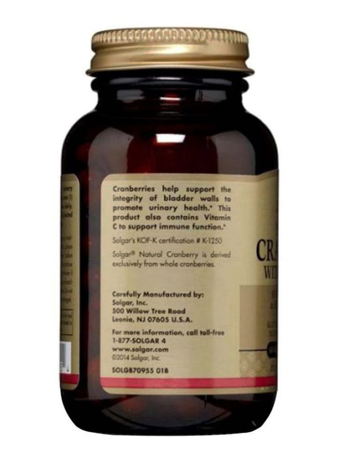 Solgar Cranberry With Vitamin C Naturally Sourced 60 Vegetable Capsules - Image 3