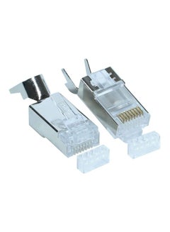 Kuwes Pack Of 100 Super 7 10G RJ45 Cat7 Connectors Silver/Clear  - Image 2