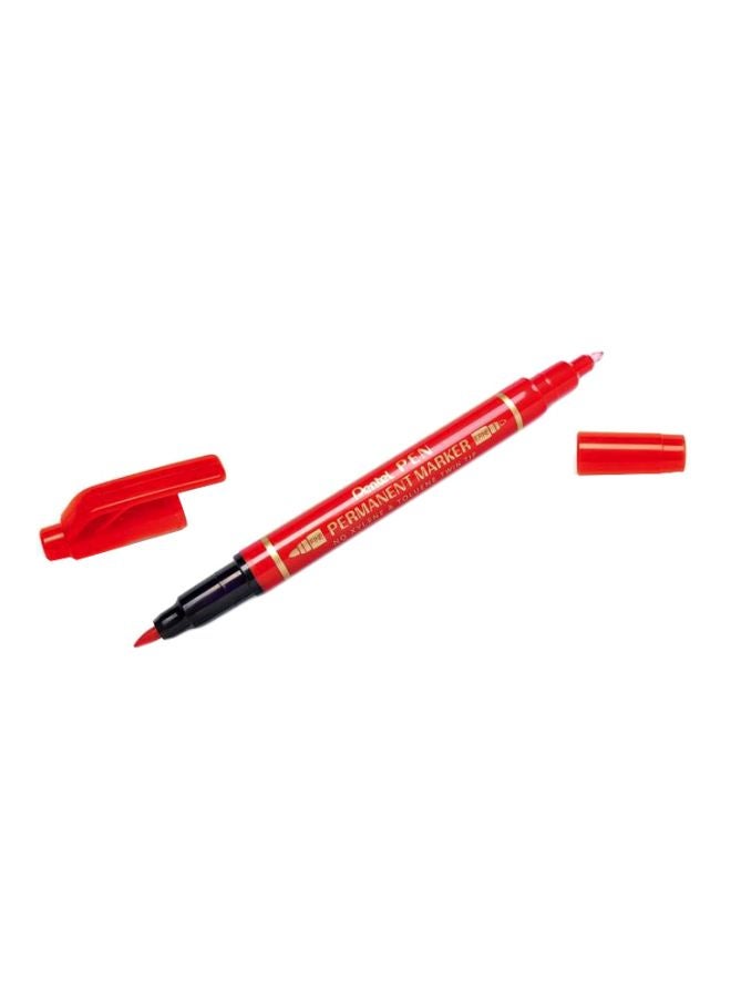 عبوة من 12 قلم ماركر مزدوجاً أحمر