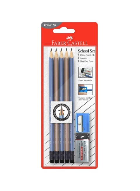 7-Piece School Set Multicolour