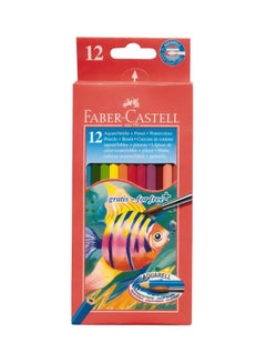 12-Piece Watercolour Pencils With Brush Set Multicolour