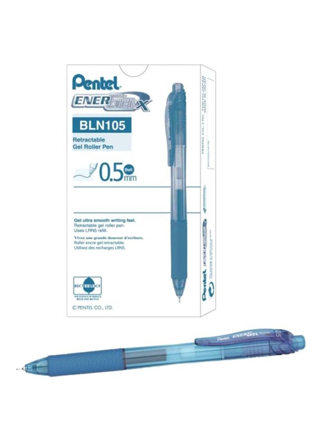 12-Piece Energel X Retractable Gel-Ink Pen Blue