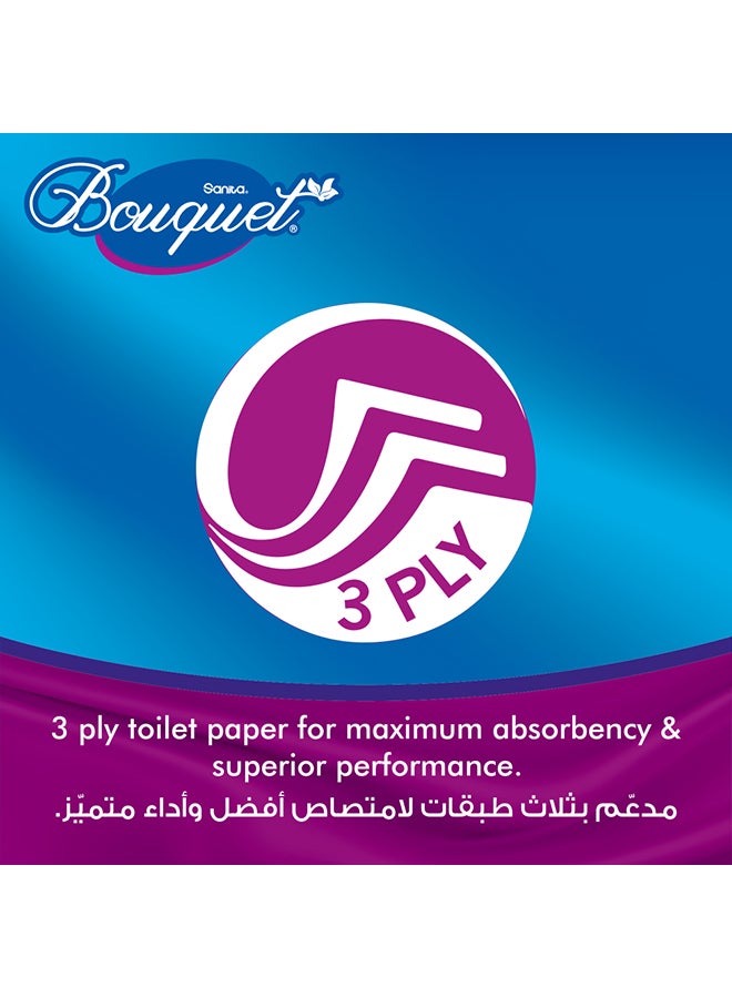 Bouquet Toilet Paper, 3Ply, Rolls Pack of 8 White  - Image 2