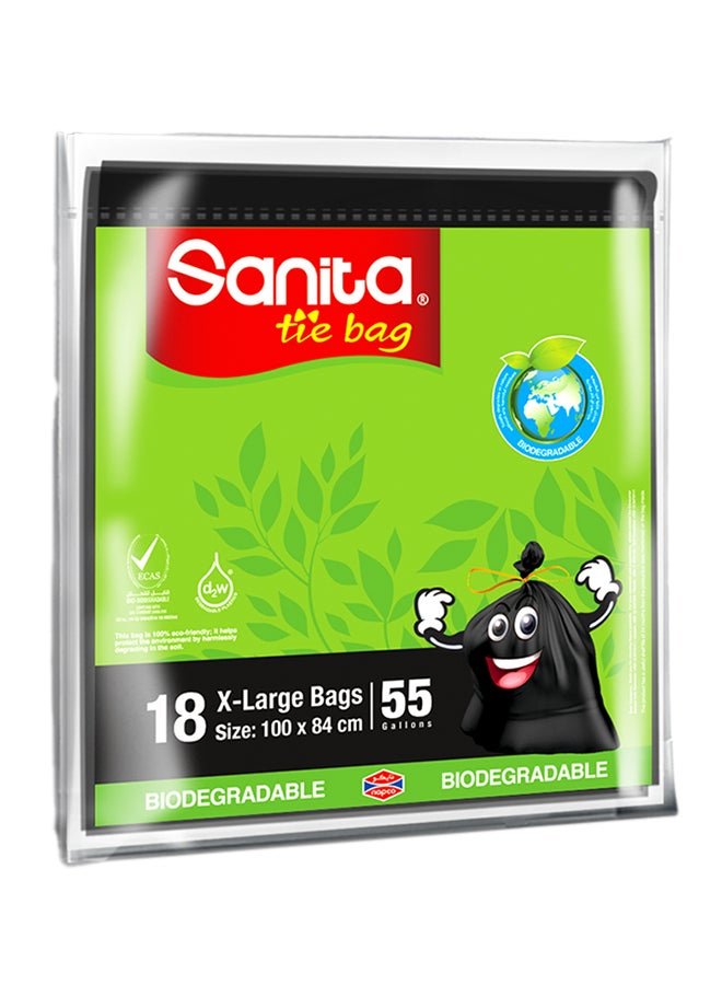 Sanita Disposable Tie Bag Black 100 x 84cm  - Image 1