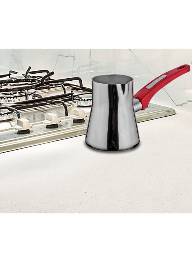 ETERNA Aluminium Pot With Handle Silver/Red 270ml - Image 2