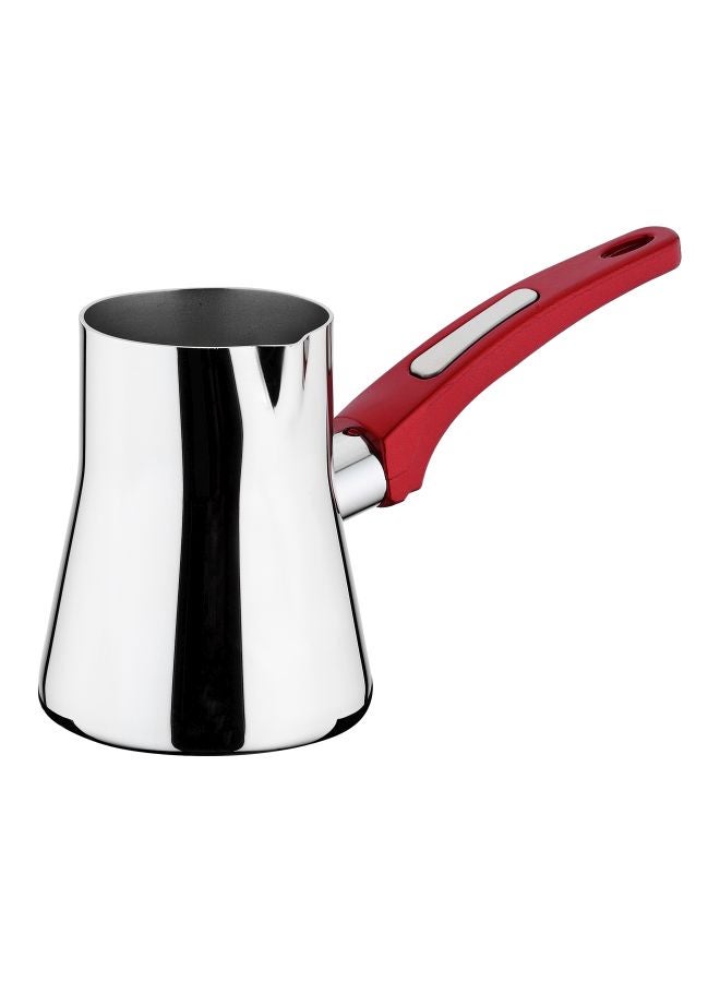 ETERNA Aluminium Pot With Handle Silver/Red 270ml - Image 1