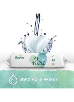 Pampers Aqua Pure Baby Wipes 12 Pop-Top Packs x 56 Wipes, 672 Count  - Image 4
